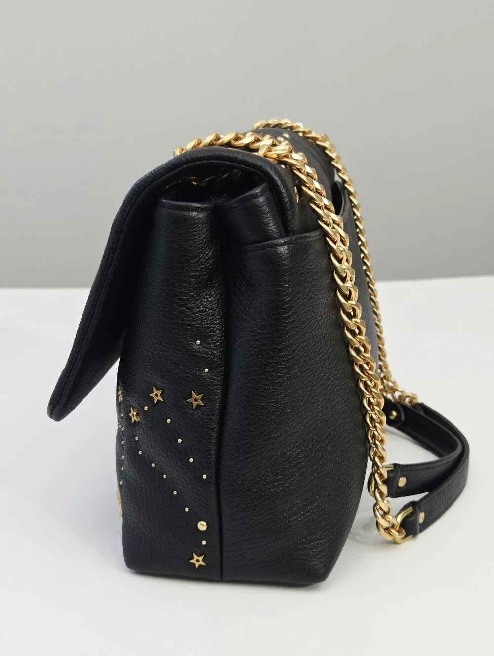 LIKE NEW REBECCA MINKOFF EDIE FLAP SHOULDER BAG WITH CELESTIAL STUDS